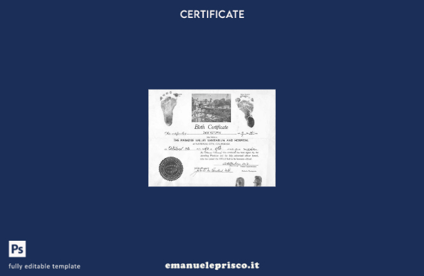 stile verificato Stati Uniti Modello di certificato di nascita e certificato di 